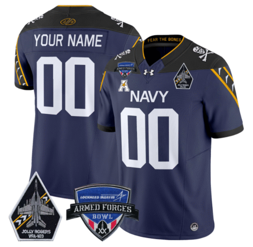 Custom Navy Midshipmen Jersey 2025 Armed Forces Bowl Stitched Football - Image 2