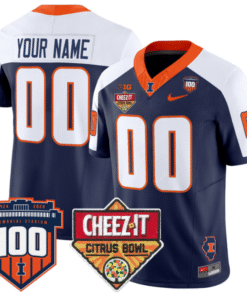 Custom Illinois Fighting Jersey 2025 Cheez-It Citrus Bowl Stitched Football