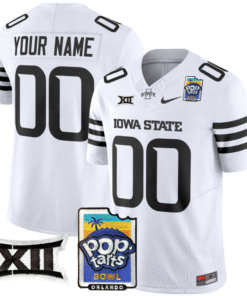 Alternative view of Custom Iowa State Cyclones Jersey 2025 PopTarts Bowl Patch Stitched Football