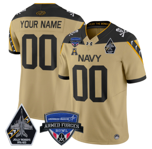 Custom Navy Midshipmen Jersey 2025 Armed Forces Bowl Stitched Football - Image 3