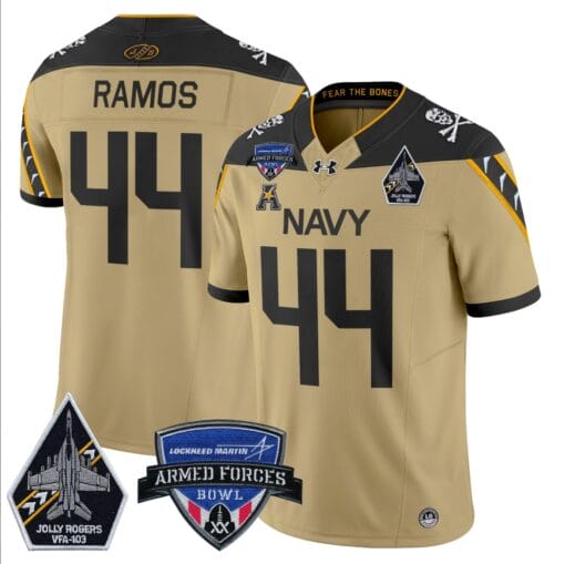 Colin Ramos Jersey #44 Navy Midshipmen 2025 Armed Forces Bowl Patch Stitched Football - Image 5