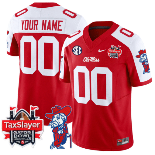 Custom Ole Miss Rebels Jersey 2025 Gator Bowl Patch Vapor Stitched Football - Image 4