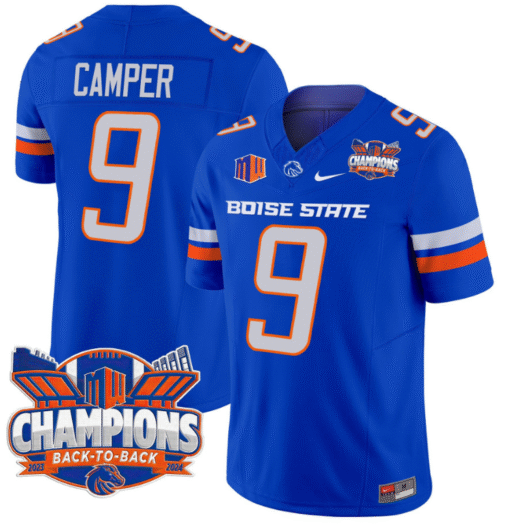 Cameron Camper Jersey #9 Boise State Broncos Back To Back Champions Stitched Football - Image 3