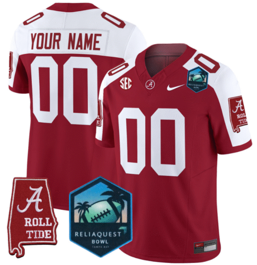 Custom Alabama Crimson Tide Jersey 2025 ReliaQuest Bowl Patch Stitched Football - Image 5