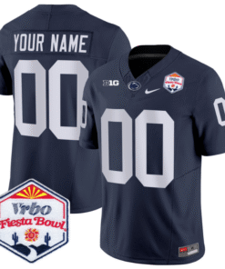 Alternative view of Custom Penn State Jersey 2024 Fiesta Bowl Patch Vapor Black Stitched Football