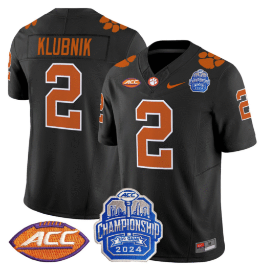 Cade Klubnik Jersey #2 Clemson Tigers 2024 ACC Championship Patch Stitched Football - Image 6