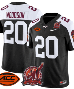 Caleb Woodson Jersey #20 Virginia Tech Hokies Coach Frank Beamer Stitched Football