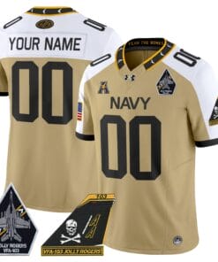 Custom Navy Midshipmen Jersey Name, Number 2024 Jolly Rogers Patch Stitched Football