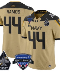 Colin Ramos Jersey #44 Navy Midshipmen 2025 Armed Forces Bowl Stitched Football
