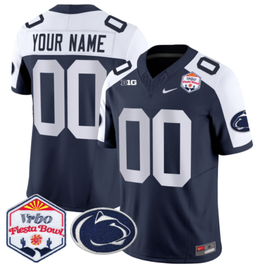 Custom Penn State Jersey 2024 Fiesta Bowl Patch Vapor Black Stitched Football - Image 3