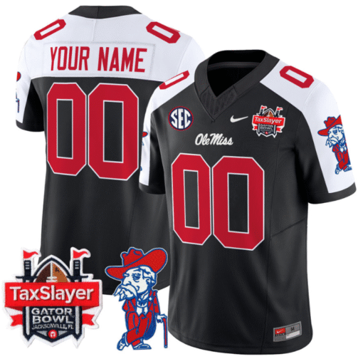 Custom Ole Miss Rebels Jersey 2025 Gator Bowl Patch Vapor Stitched Football - Image 7