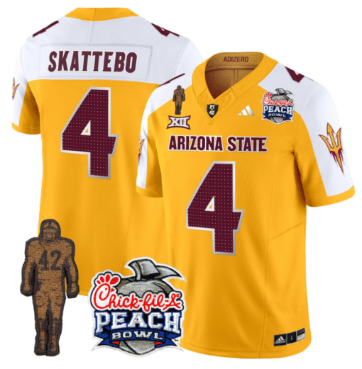 Cam Skattebo Jersey #4 Arizona State Peach Bowl Patch Stitched Football - Image 11