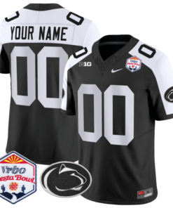 Custom Penn State Jersey 2024 Fiesta Bowl Patch Vapor Black Stitched Football