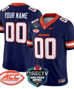 Alternative view of Custom Syracuse Orange Jersey Name, Number 2025 Holiday Bowl Patch Stitched Football