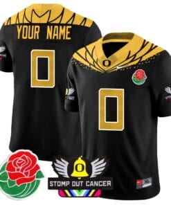 Alternative view of Custom Oregon Ducks Jersey 2024 Rose Bowl Patch Stitched Football