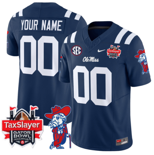 Custom Ole Miss Rebels Jersey 2025 Gator Bowl Patch Vapor Stitched Football - Image 6