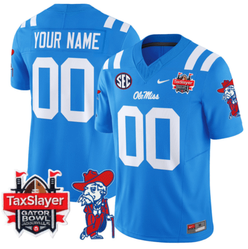 Custom Ole Miss Rebels Jersey 2025 Gator Bowl Patch Vapor Stitched Football - Image 5