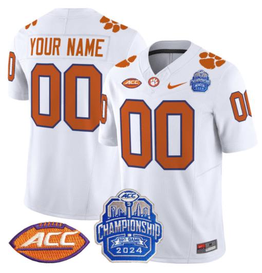 Custom Clemson Tigers Jersey 2024 ACC Championship Patch Stitched Football - Image 6