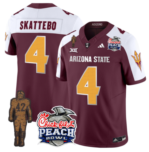 Cam Skattebo Jersey #4 Arizona State Peach Bowl Patch Stitched Football - Image 9