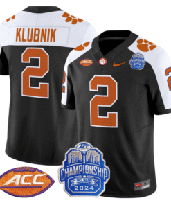 Cade Klubnik Jersey #2 Clemson Tigers 2024 ACC Championship Patch Stitched Football