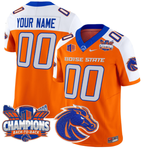 Custom Boise State Broncos Jersey Back To Back Champions Stitched Football - Image 5