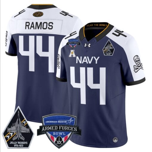 Colin Ramos Jersey #44 Navy Midshipmen 2025 Armed Forces Bowl Patch Stitched Football - Image 4