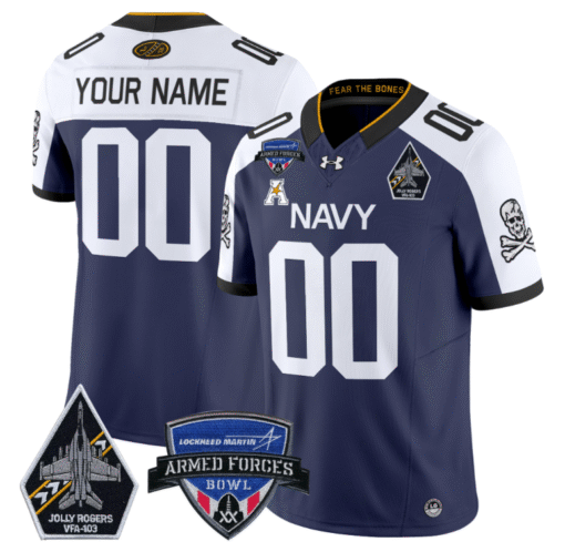 Custom Navy Midshipmen Jersey 2025 Armed Forces Bowl Stitched Football - Image 4