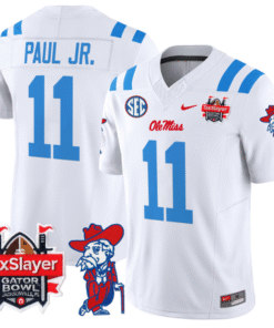 Chris Paul Jr Jersey #11 Ole Miss Rebels 2025 Gator Bowl Patch Stitched Football