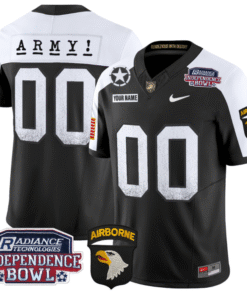Custom Army Black Knights Jersey Independence Bowl Patch 2024 Vapor Stitched Football