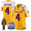 Cam Skattebo Jersey #4 Sun Devils Pat Tillman & Peach Bowl Patch 2025 Stitched Football