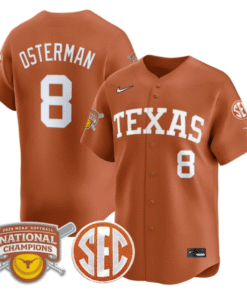 Alternative view of Cat Osterman Jersey #8 Texas Longhorns 2025 National Champions Stitched Baseball