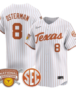 Cat Osterman Jersey 8 Texas Longhorns 2025 National Champions White Pinstripe