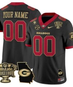 Custom Georgia Bulldogs Jersey 2025 Sugar Bowl Patch Vapor Limited Black