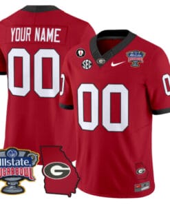 Custom Georgia Bulldogs Jersey 2025 Sugar Bowl Patch Vapor Limited Red