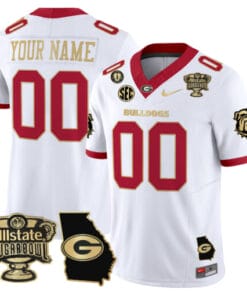 Custom Georgia Bulldogs Jersey 2025 Sugar Bowl Patch Vapor Limited White