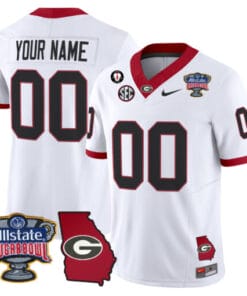 Custom Georgia Bulldogs Jersey 2025 Sugar Bowl Patch Vapor Limited White Stiched