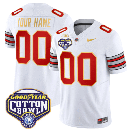 Custom Ohio State Jersey 'Heritage Stripe' Cotton Bowl Patch Stitched Football - Image 3