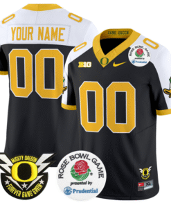 Custom Oregon Ducks Jersey 2025 Rose Bowl Vapor Football Stitched Black Alternate