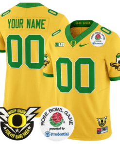 Custom Oregon Ducks Jersey 2025 Rose Bowl Vapor Football Stitched Gold