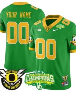 Custom Oregon Ducks Jersey Name, Number 2024 Big Ten Champions Stitched Football 11 Custom Oregon Ducks Jersey Name Number 2024 Big Ten Champions N1 Green