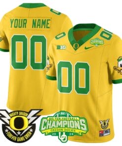Alternative view of Custom Oregon Ducks Jersey Name, Number 2024 Big Ten Champions Stitched Football