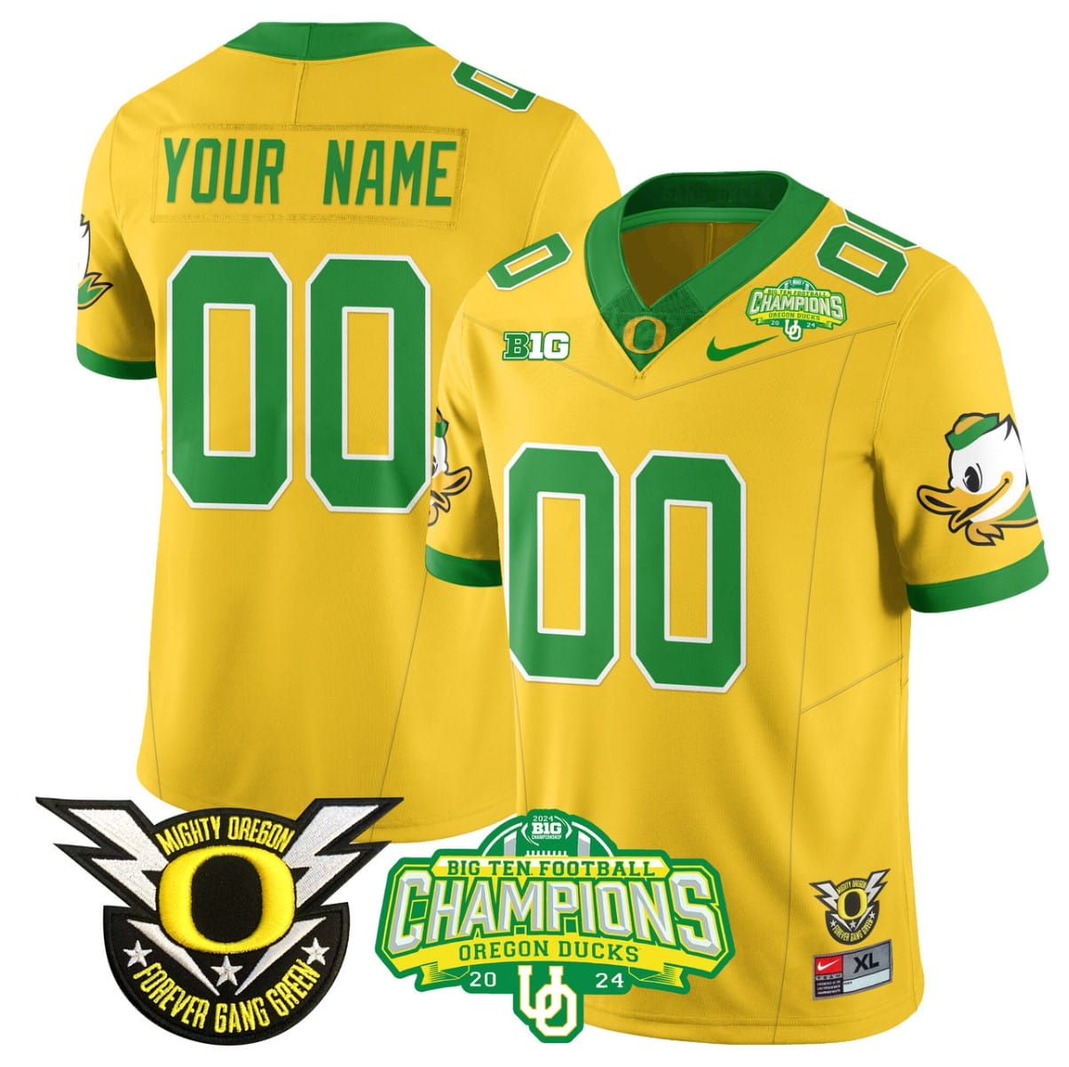 Custom Oregon Ducks Jersey Name, Number 2024 Big Ten Champions Stitched Football 2 Custom Oregon Ducks Jersey Name, Number 2024 Big Ten Champions Stitched Football - Image 2
