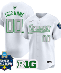 Custom Oregon Ducks Jersey Softball 2025 World Series Stitched White