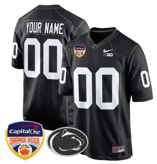 Custom Penn State Jersey Name, Number Orange Bowl Patch Stitched Football - Image 5