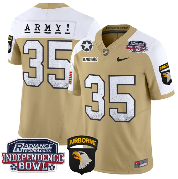 Doc Blanchard Jersey #35 Army Black Knights Independence Bowl Patch Stitched Football 4 Doc Blanchard Jersey #35 Army Black Knights Independence Bowl Patch Stitched Football - Image 4