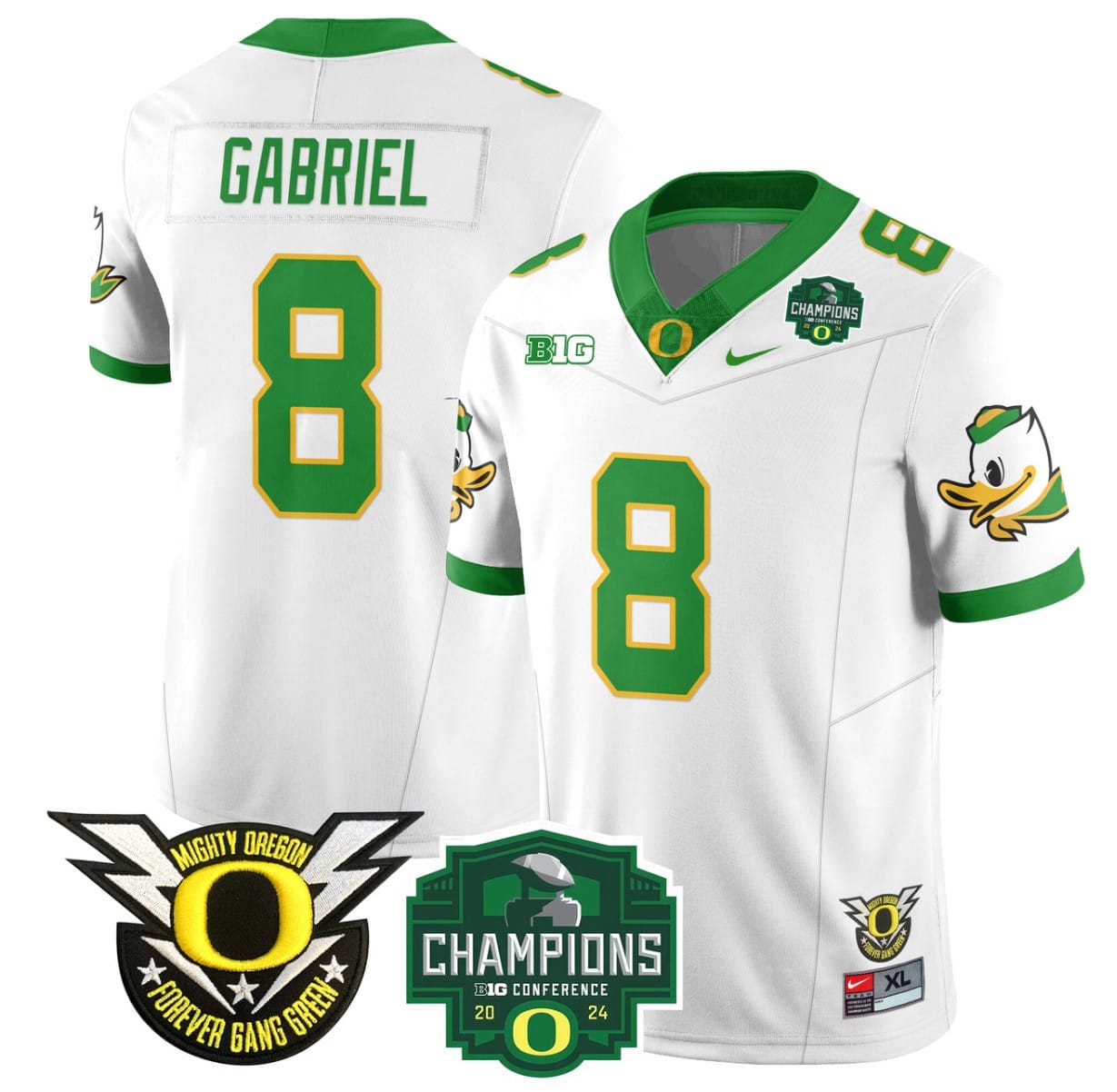 Dillon Gabriel Jersey #8 Oregon Ducks 2024 Big Ten Champions Stitched Football 2 Dillon Gabriel Jersey #8 Oregon Ducks 2024 Big Ten Champions Stitched Football - Image 2