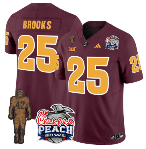 DeCarlos Brooks Jersey #25 Arizona State Peach Bowl Patch Stitched Football - Image 3