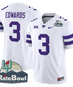 Alternative view of Dylan Edwards Jersey #3 Kansas State Wildcats 2025 Rate Bowl Patch Stitched Football