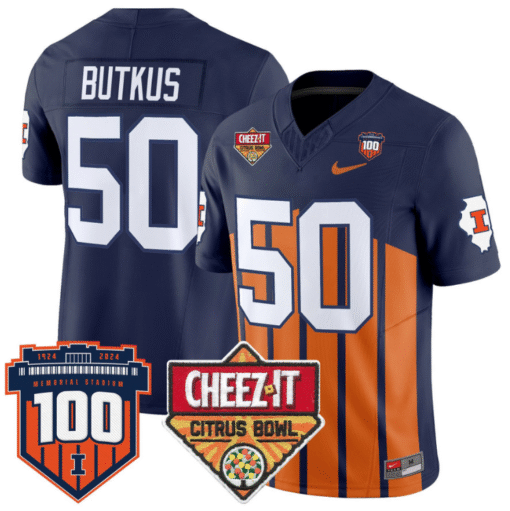 Dick Butkus Jersey #50 Illinois Fighting 2025 Cheez-It Citrus Bowl Stitched Football - Image 3