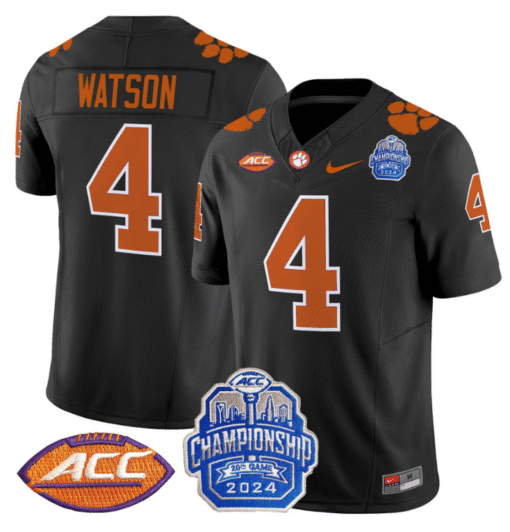 Deshaun Watson Jersey #4 Clemson Tigers 2024 ACC Championship Patch Stitched Football - Image 6
